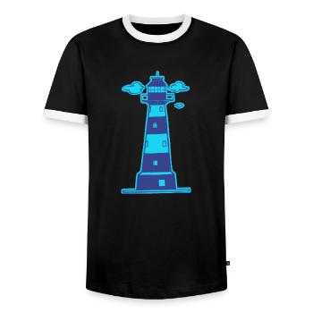 Le Phare - T-shirt contrasté Homme - noir/blanc - Devant - AI Model Female 172 light (172cm) & AI Model Male 178 light (178cm)