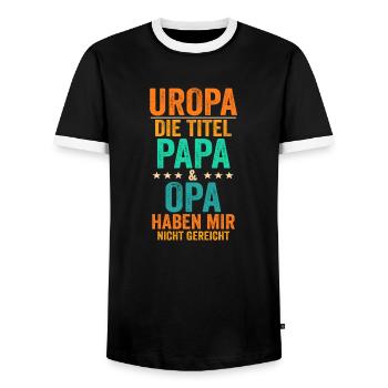 Vater Papa Opa Uropa - Männer Kontrast-T-Shirt - Schwarz/Weiß - Vorne - AI Model Female 172 light (172cm) & AI Model Male 178 light (178cm)