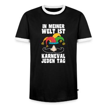 Carnival Costume Carnival - Men's Ringer Shirt - black/white - Front - AI Model Female 172 light (172cm) & AI Model Male 178 light (178cm)