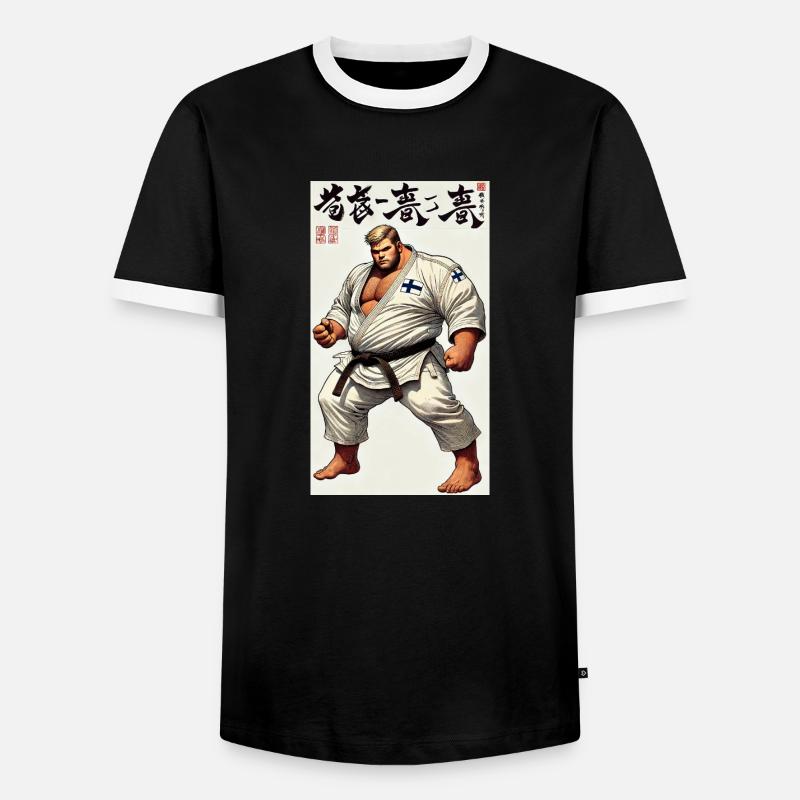 Finnish Karate MASTER - Men's Ringer Shirt - black/white