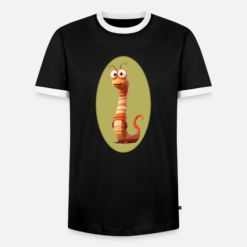 Wurm - Männer Kontrast-T-Shirt - Schwarz/Weiß