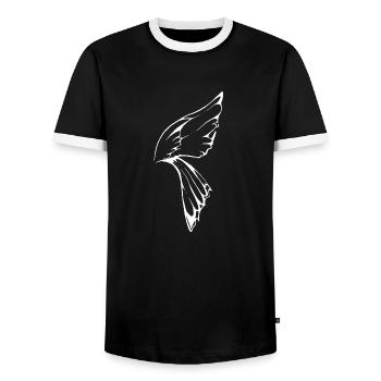 blanc Aile de libellule - T-shirt contrasté Homme - noir/blanc - Devant - AI Model Female 172 light (172cm) & AI Model Male 178 light (178cm)