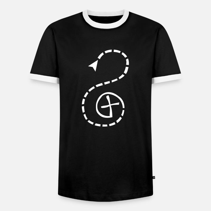 Geocaching - Men's Ringer Shirt - black/white
