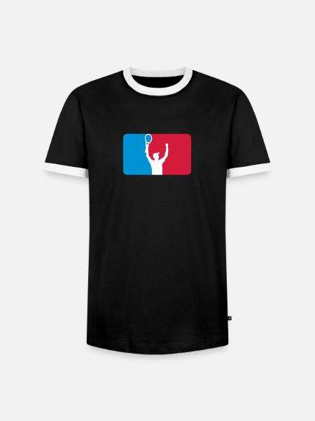 Tennisspieler - Männer Kontrast-T-Shirt - Schwarz/Weiß
