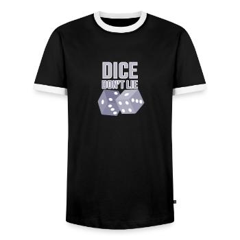dice dont lie - Men's Ringer Shirt - black/white - Front - AI Model Female 172 light (172cm) & AI Model Male 178 light (178cm)