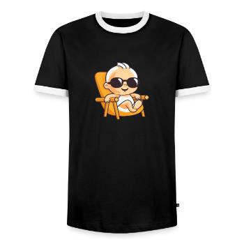 Chill Baby, Summer Vibes - Männer Kontrast-T-Shirt - Schwarz/Weiß - Vorne - AI Model Female 172 light (172cm) & AI Model Male 178 light (178cm)