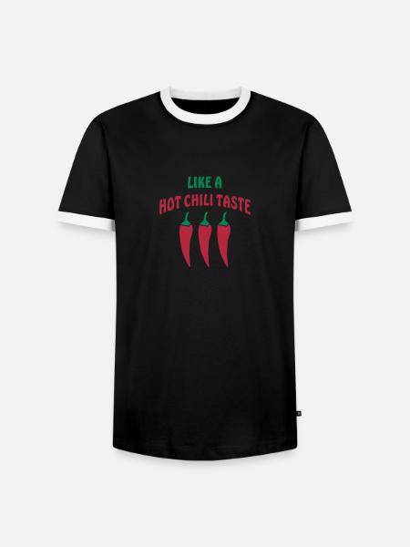 LIKE A HOT CHILI TASTE - Men's Ringer Shirt - black/white