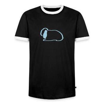NHD contour Dwarf Lop Lop ear nhd hase - Men's Ringer Shirt - black/white - Front - AI Model Female 172 light (172cm) & AI Model Male 178 light (178cm)