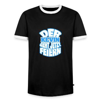 Geschenk für Kevin - Männer Kontrast-T-Shirt - Schwarz/Weiß - Vorne - AI Model Female 172 light (172cm) & AI Model Male 178 light (178cm)