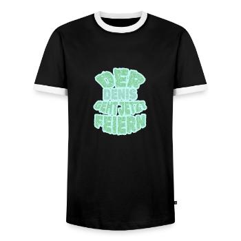 Feiern Denis - Männer Kontrast-T-Shirt - Schwarz/Weiß - Vorne - AI Model Female 172 light (172cm) & AI Model Male 178 light (178cm)