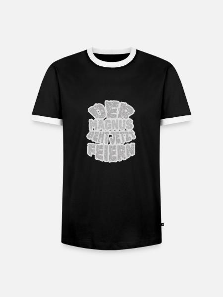 Party Magnus - Männer Kontrast-T-Shirt - Schwarz/Weiß