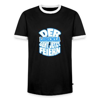 Spruch für Lorenza Feiern JGA - Männer Kontrast-T-Shirt - Schwarz/Weiß - Vorne - AI Model Female 172 light (172cm) & AI Model Male 178 light (178cm)