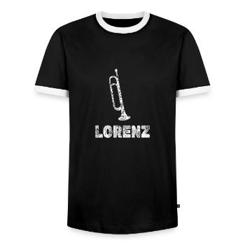 Brass Band Lorenz - Men's Ringer Shirt - black/white - Front - AI Model Female 172 light (172cm) & AI Model Male 178 light (178cm)