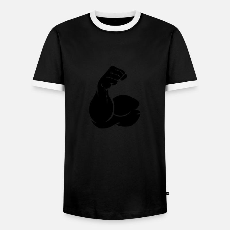 biceps - Men's Ringer Shirt - black/white