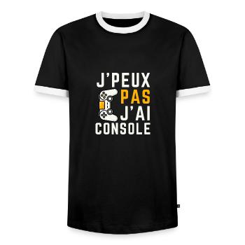 J Peux Pas J Ai Console - T-shirt contrasté Homme - noir/blanc - Devant - AI Model Female 172 light (172cm) & AI Model Male 178 light (178cm)