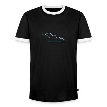 Staubwolke / dust cloud (1c) - Men's Ringer Shirt - black/white - Front - AI Model Female 172 light (172cm) & AI Model Male 178 light (178cm)