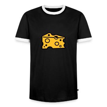 Käse - Männer Kontrast-T-Shirt - Schwarz/Weiß - Vorne - AI Model Female 172 light (172cm) & AI Model Male 178 light (178cm)