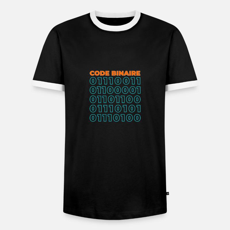 Code binaire - T-shirt contrasté Homme - noir/blanc