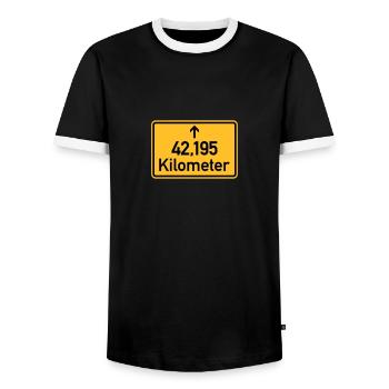 Marathon - T-shirt contrasté Homme - noir/blanc - Devant - AI Model Female 172 light (172cm) & AI Model Male 178 light (178cm)