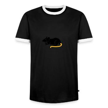 Ratte / rat (2c) - Männer Kontrast-T-Shirt - Schwarz/Weiß - Vorne - AI Model Female 172 light (172cm) & AI Model Male 178 light (178cm)