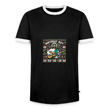 Jésus-Christ Anniversaire Garçon Laid Noël - T-shirt contrasté Homme - noir/blanc - Devant - AI Model Female 172 light (172cm) & AI Model Male 178 light (178cm)