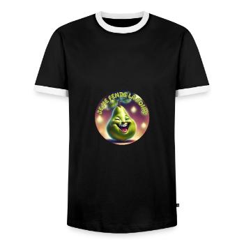 Ich spalte meine Birne - Männer Kontrast-T-Shirt - Schwarz/Weiß - Vorne - AI Model Female 172 light (172cm) & AI Model Male 178 light (178cm)