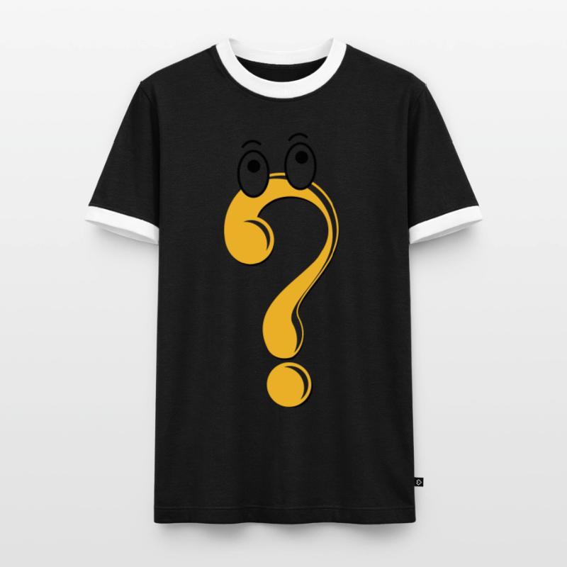 Fragezeichen Figur Symbol Idee Geschenk Comic Männer Kontrast-T-Shirt