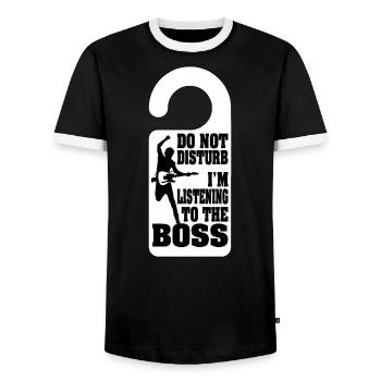 Nicht stören, ich höre dem Chef zu - Männer Kontrast-T-Shirt - Schwarz/Weiß - Vorne - AI Model Female 172 light (172cm) & AI Model Male 178 light (178cm)