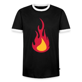 Fire / Flame - Men's Ringer Shirt - black/white - Front - AI Model Female 172 light (172cm) & AI Model Male 178 light (178cm)