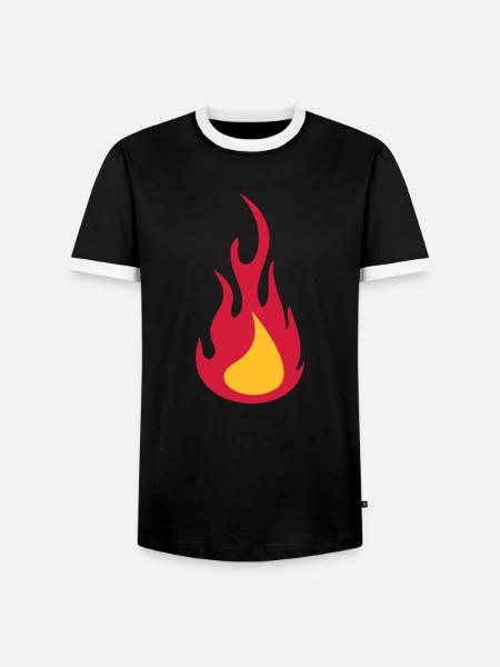 Fire / Flame - Men's Ringer Shirt - black/white