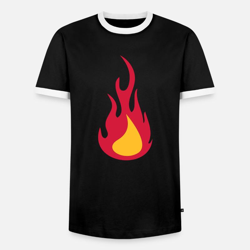 Fire / Flame - Men's Ringer Shirt - black/white