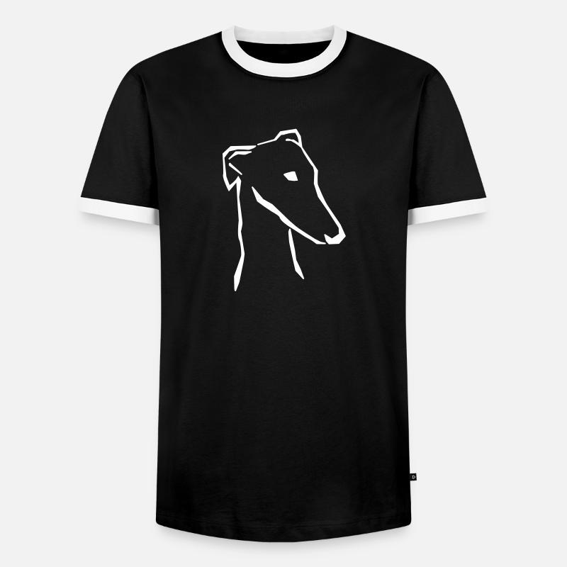 Greyhound head - Men's Ringer Shirt - black/white