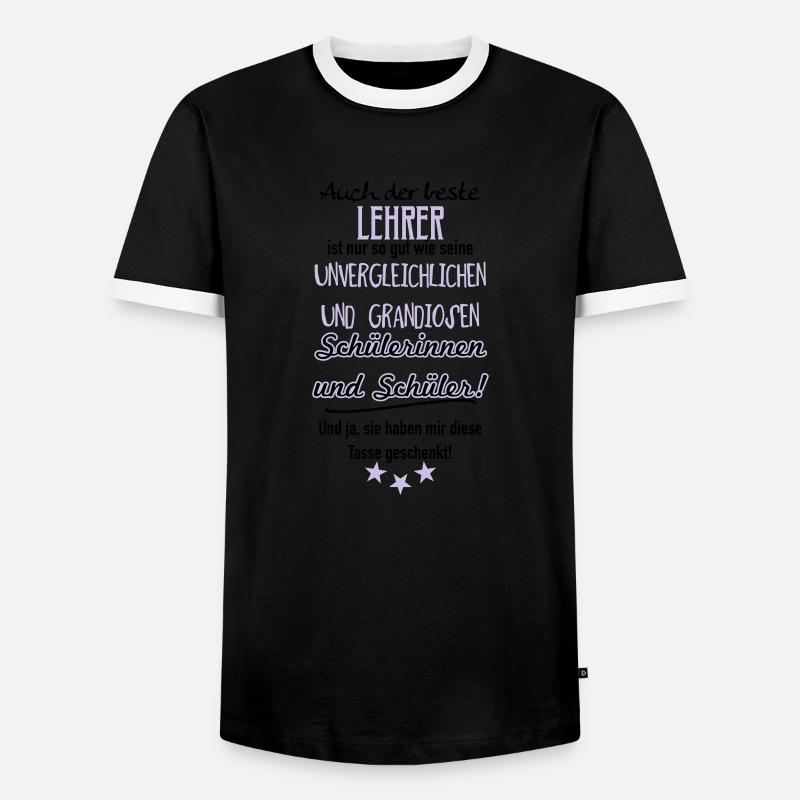 Bester Lehrer Tasse - Männer Kontrast-T-Shirt - Schwarz/Weiß