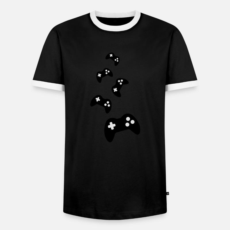 Controller Pads - Männer Kontrast-T-Shirt - Schwarz/Weiß