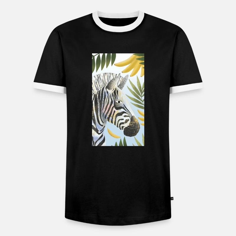 Zebra - Männer Kontrast-T-Shirt - Schwarz/Weiß