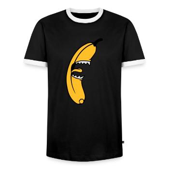 Evil Monster Banana - T-shirt contrasté Homme - noir/blanc - Devant - AI Model Female 172 light (172cm) & AI Model Male 178 light (178cm)