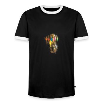 Infinity Glove - Men's Ringer Shirt - black/white - Front - AI Model Female 172 light (172cm) & AI Model Male 178 light (178cm)