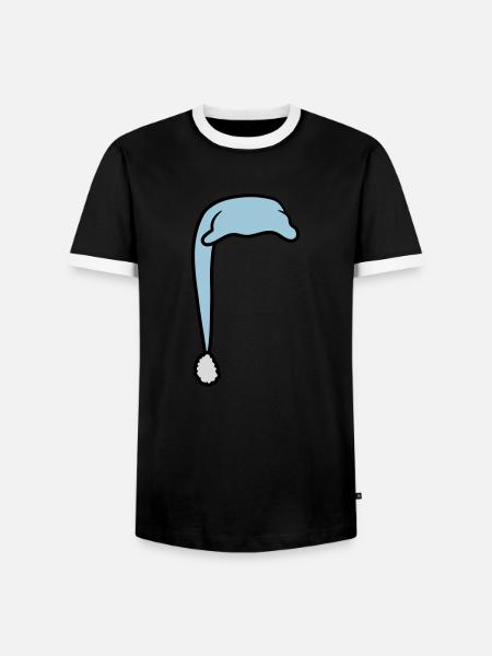 Sleeping cap with bobblehead - Men's Ringer Shirt - black/white