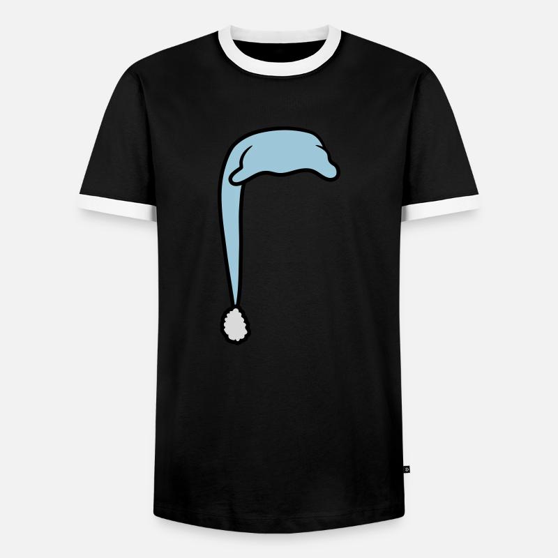 Sleeping cap with bobblehead - Men's Ringer Shirt - black/white