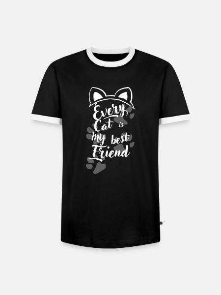 hübsche liebliche Katzen - Männer Kontrast-T-Shirt - Schwarz/Weiß