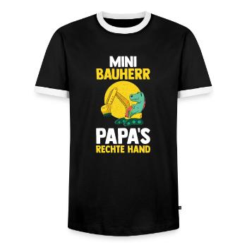 Dinosaurier Bagger Bauherr - Männer Kontrast-T-Shirt - Schwarz/Weiß - Vorne - AI Model Female 172 light (172cm) & AI Model Male 178 light (178cm)