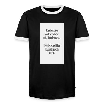 Du bist stärker - Männer Kontrast-T-Shirt - Schwarz/Weiß - Vorne - AI Model Female 172 light (172cm) & AI Model Male 178 light (178cm)