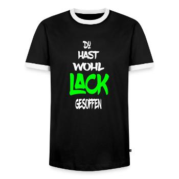 Lustiger Spruch Lack gesoffen , für den Lackierer - Männer Kontrast-T-Shirt - Schwarz/Weiß - Vorne - AI Model Female 172 light (172cm) & AI Model Male 178 light (178cm)
