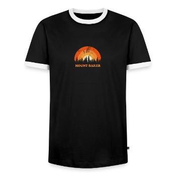 Vintage Mont Baker Fan rétro Cool coucher de soleil - T-shirt contrasté Homme - noir/blanc - Devant - AI Model Female 172 light (172cm) & AI Model Male 178 light (178cm)