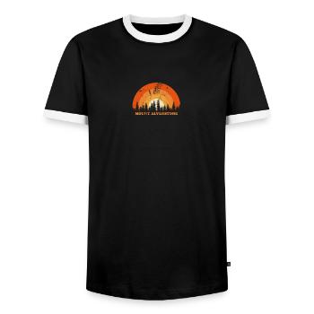 Vintage Mont Alverstone Fan rétro Cool coucher de soleil - T-shirt contrasté Homme - noir/blanc - Devant - AI Model Female 172 light (172cm) & AI Model Male 178 light (178cm)