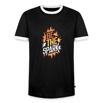 Be The Spark - Men's Ringer Shirt - black/white - Front - AI Model Female 172 light (172cm) & AI Model Male 178 light (178cm)