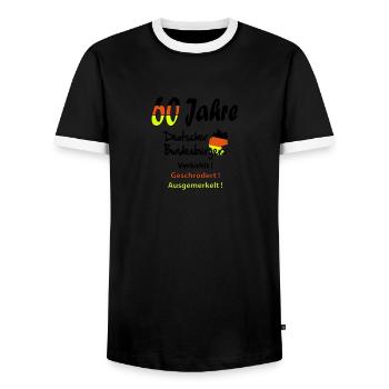 Geburtstag Bundesbürger 60 Jahre Birthday Lustig - Männer Kontrast-T-Shirt - Schwarz/Weiß - Vorne - AI Model Female 172 light (172cm) & AI Model Male 178 light (178cm)