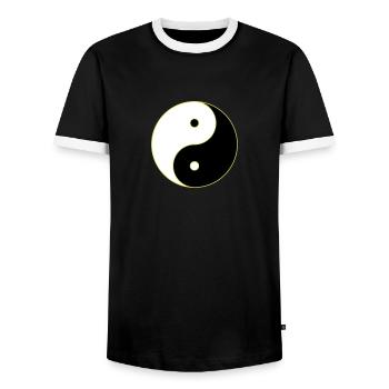 Yin Yang - Men's Ringer Shirt - black/white - Front - AI Model Female 172 light (172cm) & AI Model Male 178 light (178cm)