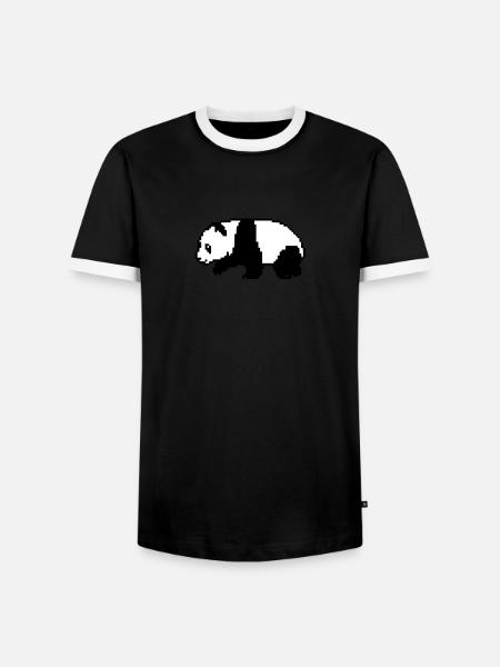 Pixel Panda - Men's Ringer Shirt - black/white
