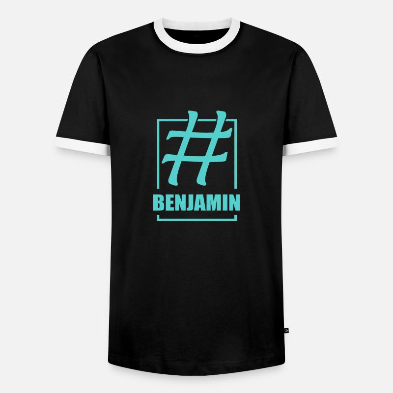 Benjamin - Männer Kontrast-T-Shirt - Schwarz/Weiß